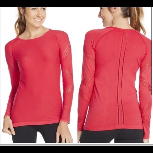 fabletics katana longsleeve perforated mesh seamless top/size small/ workout - Picture 1 of 8